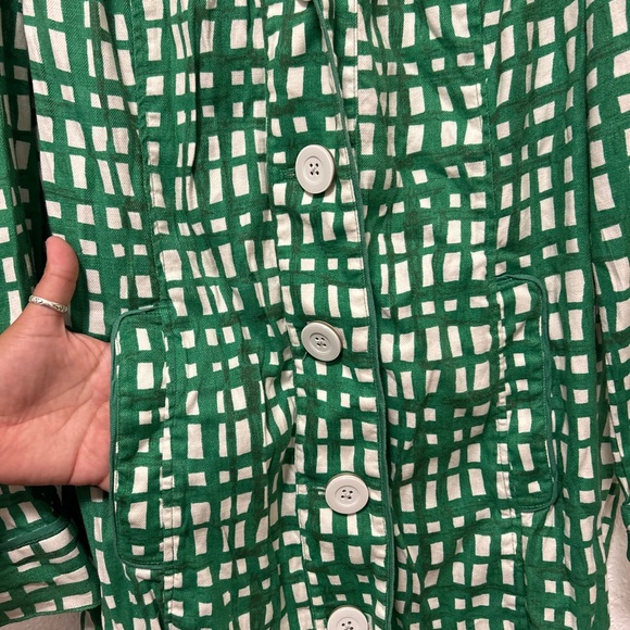 Cabi Green Gingham Blazer in a women’s Large - Picture 5 of 7
